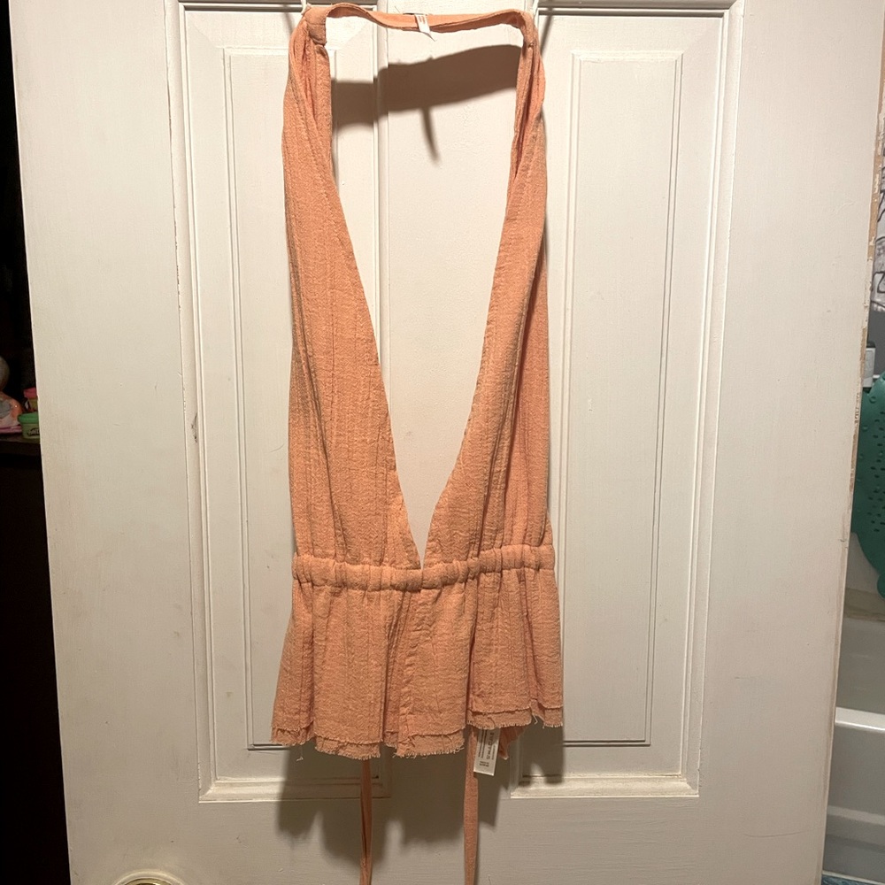 Soft pink backless sexy crop Fp